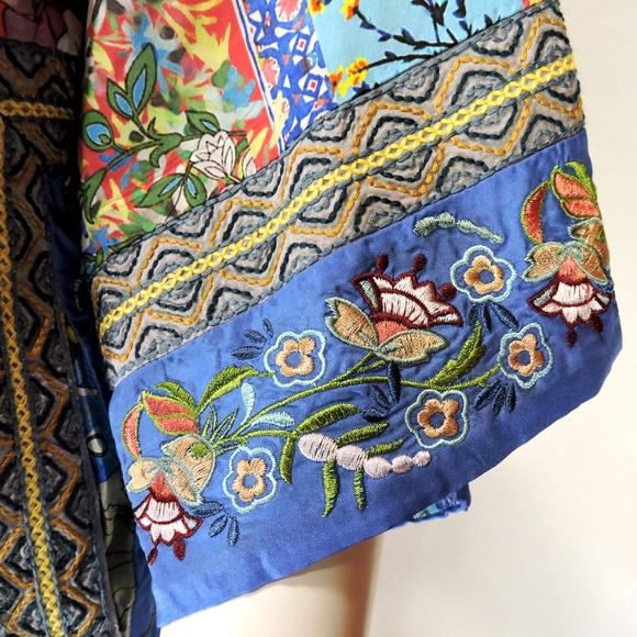 JOHNNY WAS SILK EMBROIDERY SUMMER NAMAKA KIMONO - Picture 6 of 7